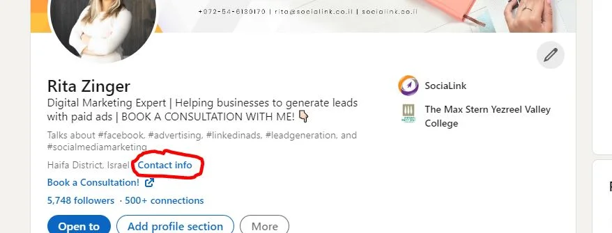 How to create a LinkedIn profile: 5 things you should have on it 5 LinkedIn Contact Information