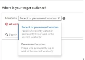 Lead Generation Campaign on LinkedIn for Beginners 7 location