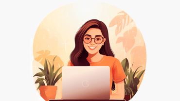 techgeek19 realistic image of a girl freelancer working